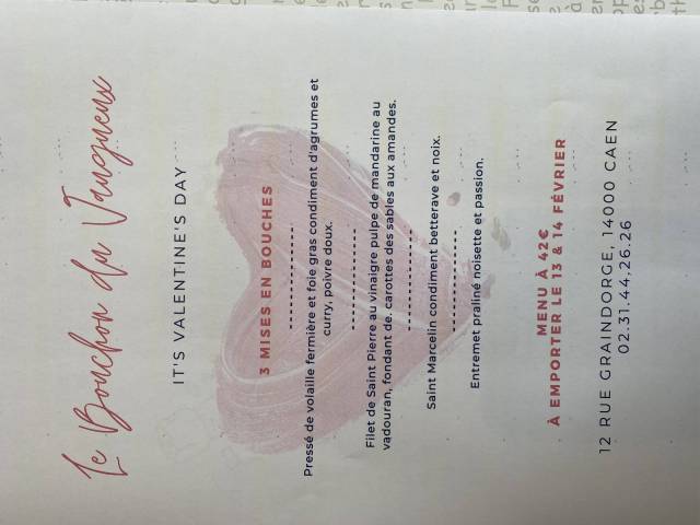 MENU SAINT VALENTIN